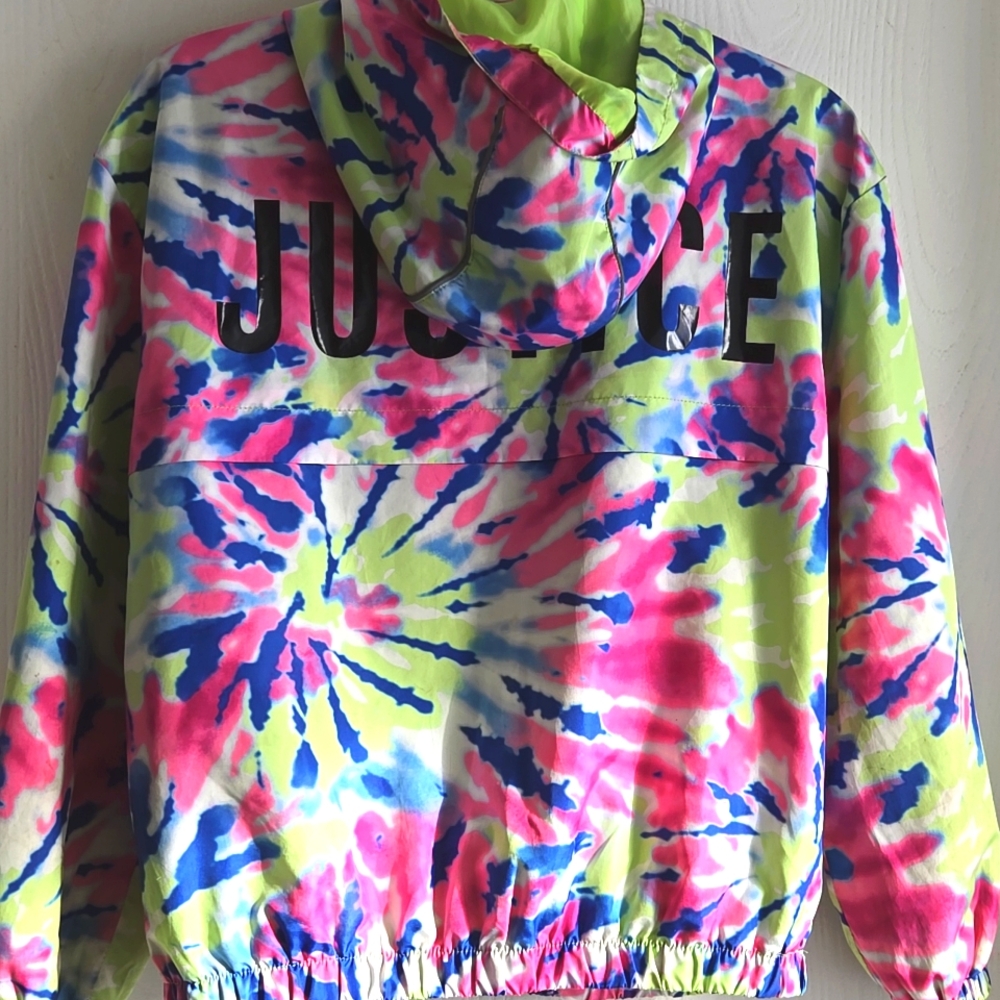 ⭐️ Host Pick ⭐️Justice | Tie-Dye Colorful Hooded Raincoat - Picture 5 of 8